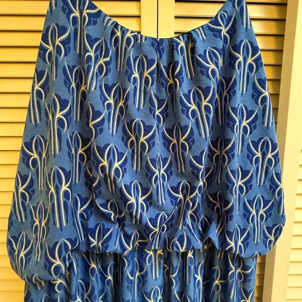 Blue Patterned Maxi Dress - Picture 7 of 10